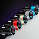 JMG-C016A 5 PCS 5V 3.1A Car Dual USB Charger with LED Display(Red)