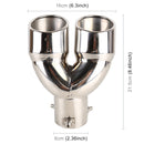Universal Car Styling Stainless Steel Elbow Exhaust Tail Muffler Tip Pipe, Inside Diameter: 6cm (Silver)