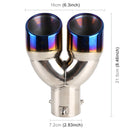 Universal Car Styling Stainless Steel Straight Exhaust Tail Muffler Tip Pipe, Inside Diameter: 7.2cm (Blue)