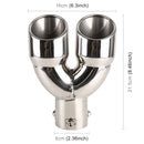 Universal Car Styling Stainless Steel Straight Exhaust Tail Muffler Tip Pipe, Inside Diameter: 6cm(Silver)