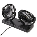 3R-3009 Car Dual-head Cigarette Lighter Dashboard Fan