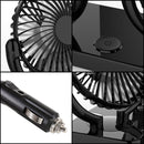 3R-3009 Car Dual-head Cigarette Lighter Dashboard Fan