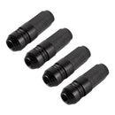 4 PCS Nut 6-edeg Shape Gas Cap Mouthpiece Cover Tire Cap Car Tire Valve Caps (Black)