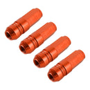 4 PCS Nut 6-edeg Shape Gas Cap Mouthpiece Cover Tire Cap Car Tire Valve Caps (Orange)