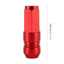 4 PCS Nut 6-edeg Shape Gas Cap Mouthpiece Cover Tire Cap Car Tire Valve Caps (Red)