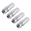 4 PCS Nut 6-edeg Shape Gas Cap Mouthpiece Cover Tire Cap Car Tire Valve Caps (Silver)