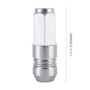 4 PCS Nut 6-edeg Shape Gas Cap Mouthpiece Cover Tire Cap Car Tire Valve Caps (Silver)