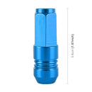 4 PCS Nut 6-edeg Shape Gas Cap Mouthpiece Cover Tire Cap Car Tire Valve Caps (Baby Blue)