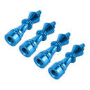 4 PCS Chess 3 Shape Gas Cap Mouthpiece Cover Tire Cap Car Tire Valve Caps (Baby Blue)