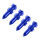 4 PCS Double Wings Shape Gas Cap Mouthpiece Cover Tire Cap Car Tire Valve Caps (Blue)