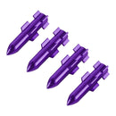 4 PCS Double Wings Shape Gas Cap Mouthpiece Cover Tire Cap Car Tire Valve Caps (Purple)