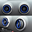 4 PCS / Set Air Conditioning Vent Metal Decorative Ring for Audi A1(Blue)