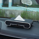 Car Dashboard Diamond Paper Towel Box with Temporary Parking Phone Number Card & Phone Holder (Black)