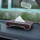 Car Dashboard Diamond Paper Towel Box with Temporary Parking Phone Number Card & Phone Holder (Coffee)