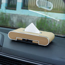 Car Dashboard Diamond Paper Towel Box with Temporary Parking Phone Number Card & Phone Holder (Beige)