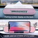 Car Dashboard Diamond Paper Towel Box with Temporary Parking Phone Number Card & Phone Holder (Black)