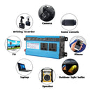 Carmaer 48V to 220V 1200W Double Socket Car Double Digital Display Inverter Household Power Converter