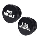 2 PCS Car / Motorcycle FIRE MISSILE Letter Metal Cigarette Lighter Dust Cover (Black)