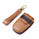 Hallmo Car Cowhide Leather Key Protective Cover Key Case for KIA K2 / K3 / K5 3-button (Black)