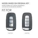Hallmo Car Cowhide Leather Key Protective Cover Key Case for KIA K2 / K3 / K5 3-button (Black)