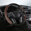 Car Universal Suede Steering Wheel Cover (Coffee)
