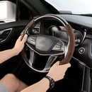 Car Universal Suede Steering Wheel Cover (Coffee)