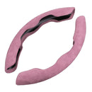 Car Universal Suede Steering Wheel Cover (Pink)