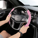 Car Universal Suede Steering Wheel Cover (Pink)