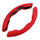 Car Universal Suede Steering Wheel Cover (Red)