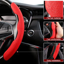 Car Universal Suede Steering Wheel Cover (Coffee)