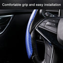 Car Universal Carbon Fiber Texture Leather Steering Wheel Cover (Pink)