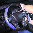 Car Universal Carbon Fiber Texture Leather Steering Wheel Cover (Coffee)