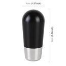 Universal Car Small Ellipsoid Resin + Carbon Fiber Metal Gear Shift Knob (Black)