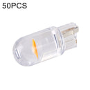 50 PCS T10 DC12V / 0.3W Car Clearance Light COB Lamp Beads (Yellow Light)