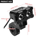 ZH-1583A1 External Waterproof Double Lamp Bead LED Headlight Square Dragon Button Type