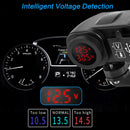 Motorcycle Digital Display Phone Charger Rearview Mirror Holder with Switch(Red Light)