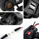 Motorcycle Digital Display Phone Charger Rearview Mirror Holder with Switch(Yellow Light)