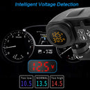 Motorcycle Digital Display Phone Charger Rearview Mirror Holder with Switch(Yellow Light)