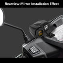 Motorcycle Digital Display Phone Charger Rearview Mirror Holder with Switch(Yellow Light)