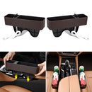 1 Pair Car Multi-functional Seat Crevice USB Storage Box(Coffee)