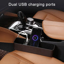 1 Pair Car Multi-functional Seat Crevice USB Storage Box(Coffee)