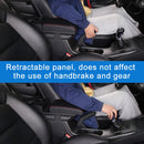 Car Multi-functional Dual USB Armrest Box Booster Pad, Carbon Fiber Leather Straight Type (Black Red)