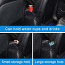 Car Multi-functional Dual USB Armrest Box Booster Pad, Carbon Fiber Leather Straight Type (Black Red)