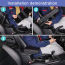 Car Multi-functional Dual USB Armrest Box Booster Pad, Carbon Fiber Leather Straight Type (Black Red)