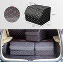Car Trunk Foldable Storage Box, Rhombic Grid Middle Size: 40 x 32 x 30cm (Black Red)