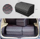 Car Trunk Foldable Storage Box, Rhombic Grid Large Size: 54 x 32 x 30cm (Black Red)