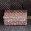Car Trunk Foldable Storage Box, Rhombic Grid Large Size: 54 x 32 x 30cm (Coffee)