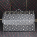 Car Trunk Foldable Storage Box, Rhombic Grid Large Size: 54 x 32 x 30cm (Beige)