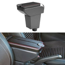 Car Center Armrest Box Plating Double Open Microfiber Leather Type for Renault Captur Clio4 2014(Black Red)