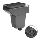 Car Center Armrest Box Plating Double Open Microfiber Leather Type for Renault Captur Clio4 2014(Black Red)